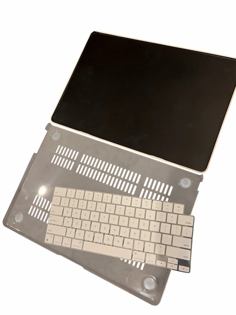 Neutral Beige Checkerboard Laptop Skin and Keyboard Cover